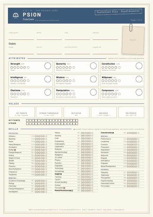 Cover: Character sheets, all classes